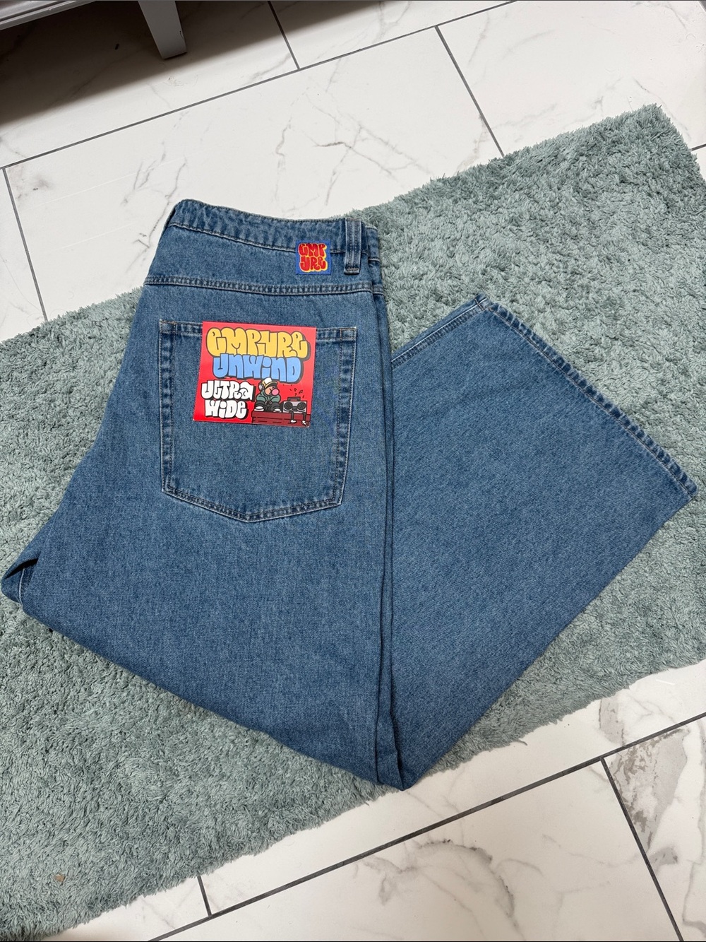 Empyre Unwind Men's Blue Ultra Wide Relaxed Denim Jeans
